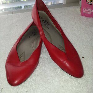 Vintage Highlights Payless Soft Red Ballet Flats Worn 1990s